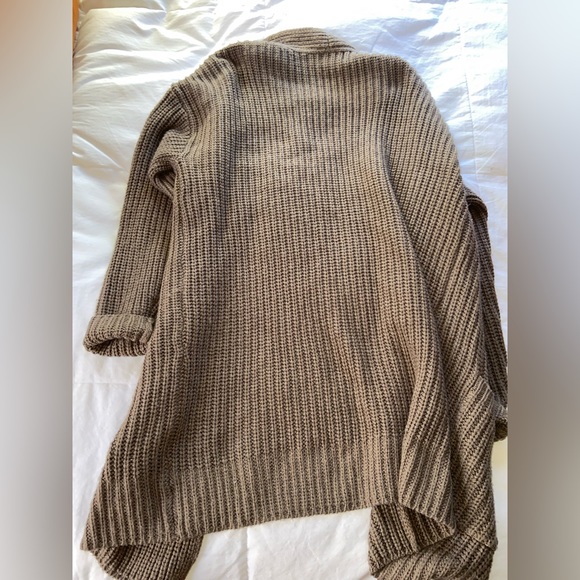 Women’s Ana Brand Khaki Brown Long Sweater Cardigan Size Large - Picture 4 of 5